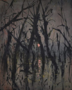 Andrej Dubravsky, “Full Moon Above Swamp in Devin” Acrylic on canvas
