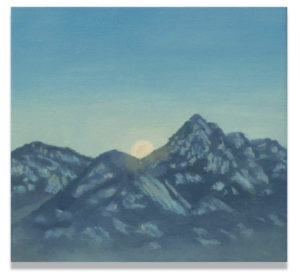 Lee Jieun, “Night, Mountain, and Moon” Soluble oil on paper