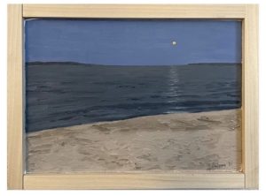 Sam Patnoe, “Bayfield Moonrise” Oil on paper