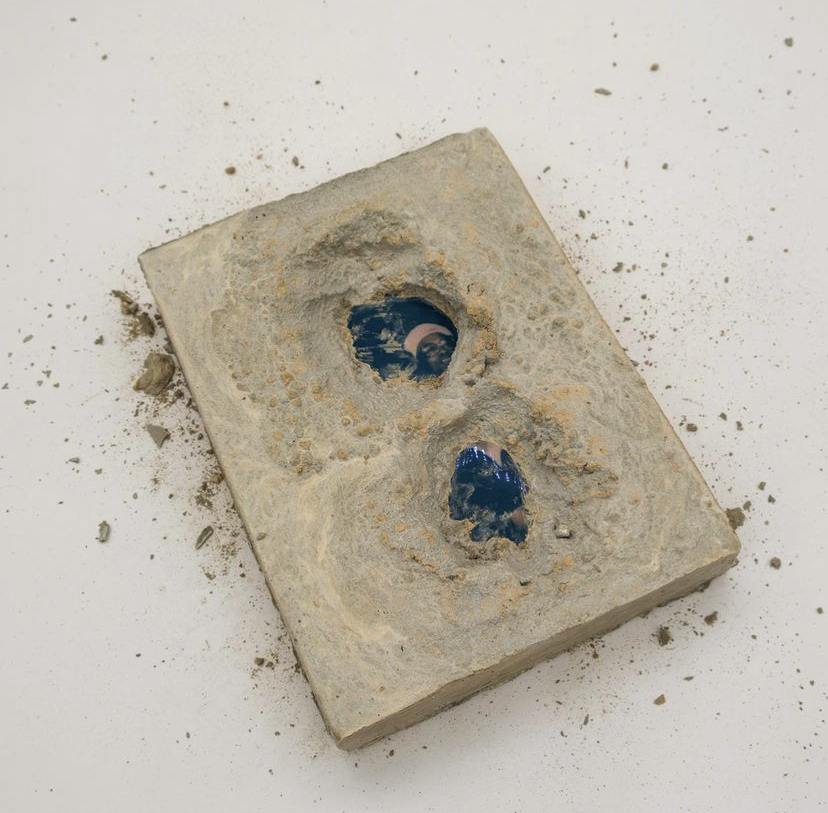Shabez Jamal, Untitled 01, Type-I instant film and poured concrete.
